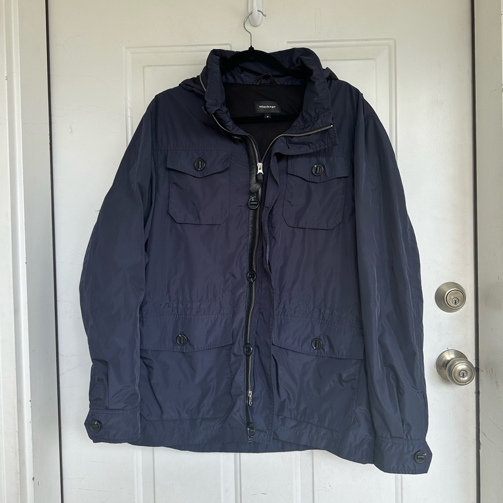Mackage Men's Packable Hooded Jacket Windbreaker Navy Size 42